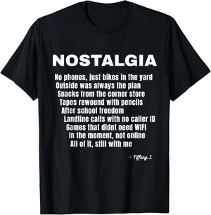Nostalgia Acronym – Memory Lane Moment T-Shirt - T-Shirt | Black