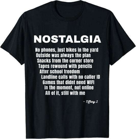 Nostalgia Acronym – Memory Lane Moment T-Shirt - T-Shirt | Black