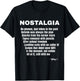 Nostalgia Acronym – Memory Lane Moment T-Shirt - T-Shirt | Black