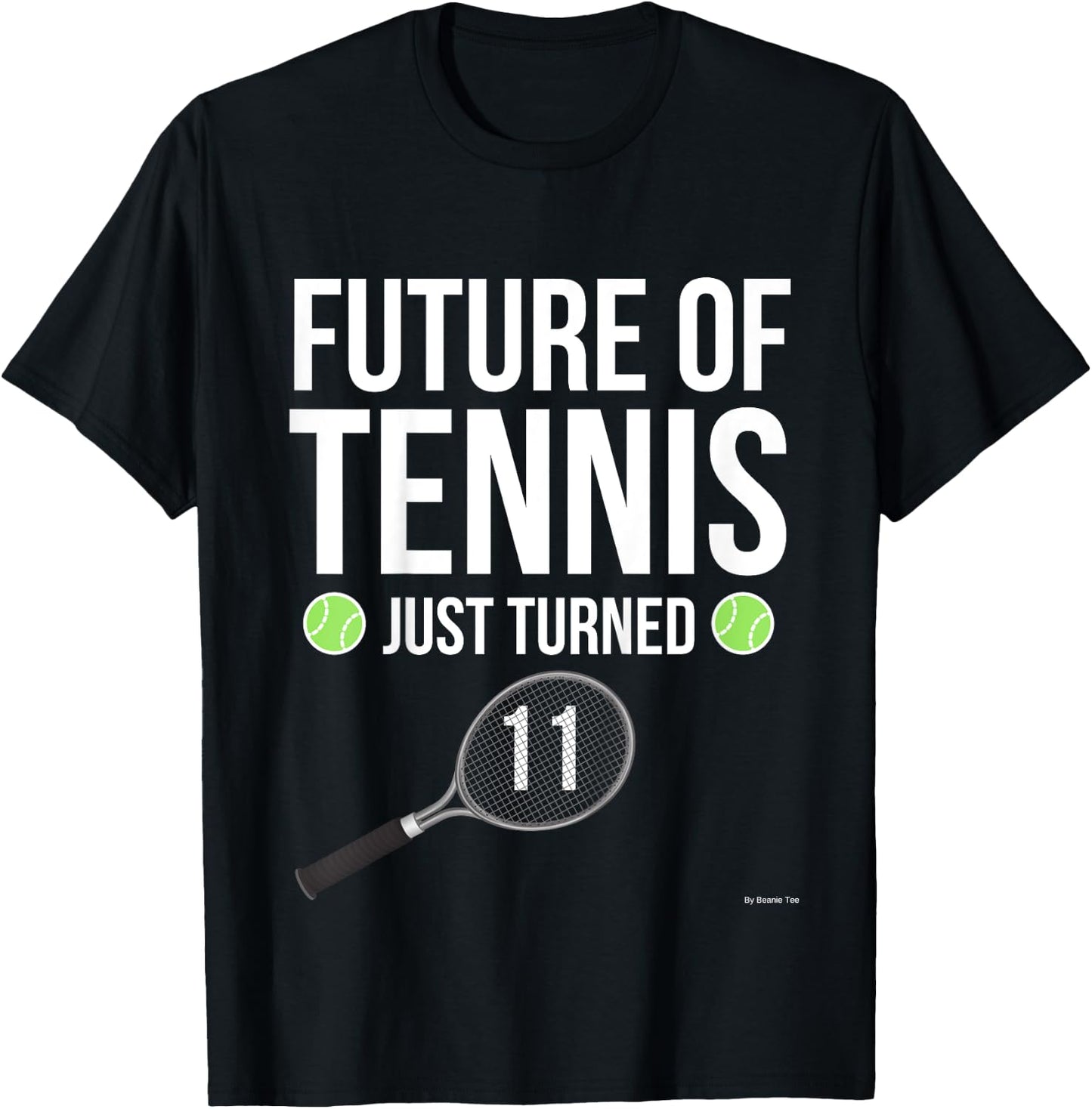Kids 11th Birthday Tennis T Shirt 11 Year Old Birthday Gift T-Shirt - T-Shirt | Black