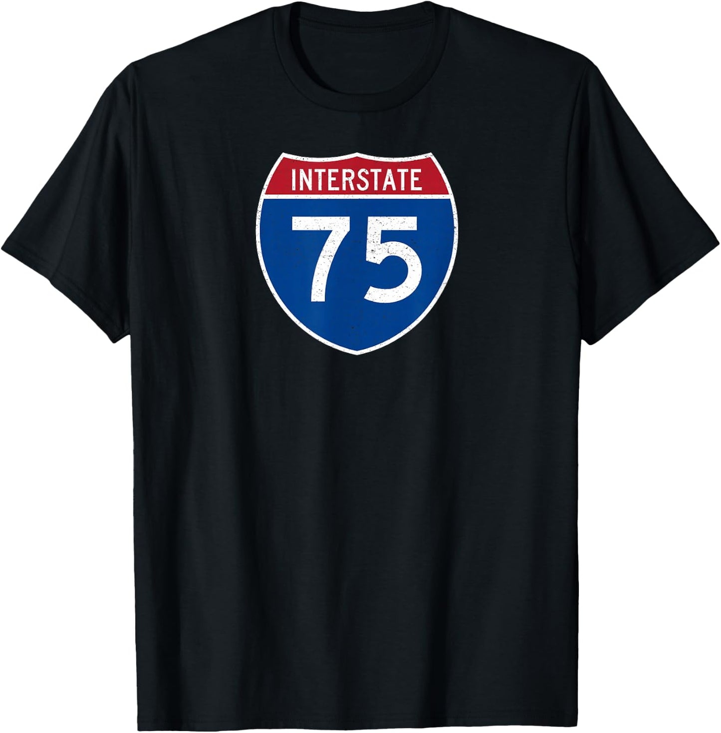 I-75 Interstate Road Trip 75th Birthday Vintage T-Shirt - T-Shirt | Black