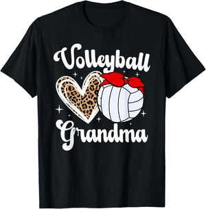 Volleyball Grandma Bow Grandma Of A Volleyball Player T-Shirt - T-Shirt | Black