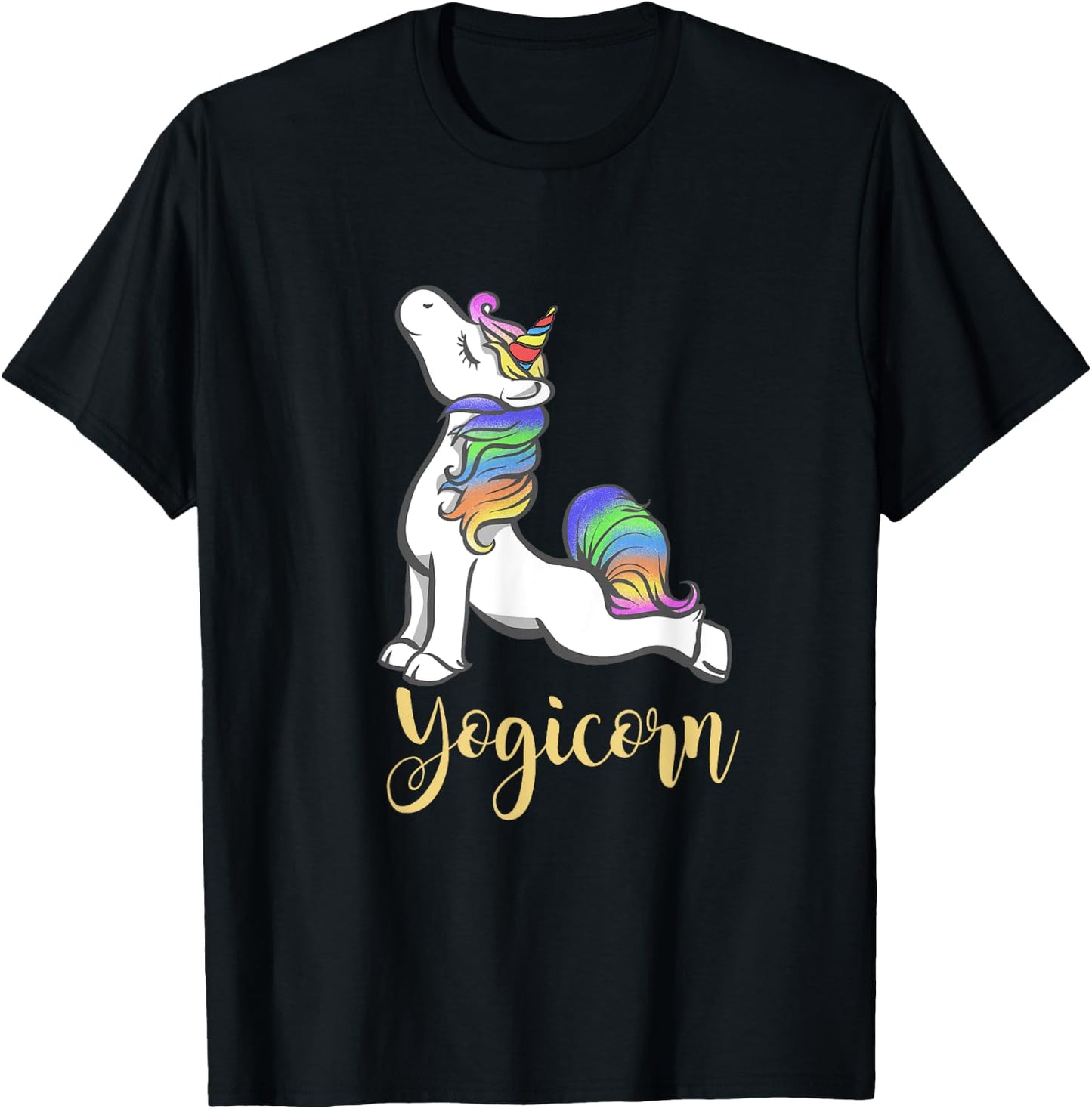 Women Yogicorn Unicorn Yoga T-Shirt - T-Shirt | Black