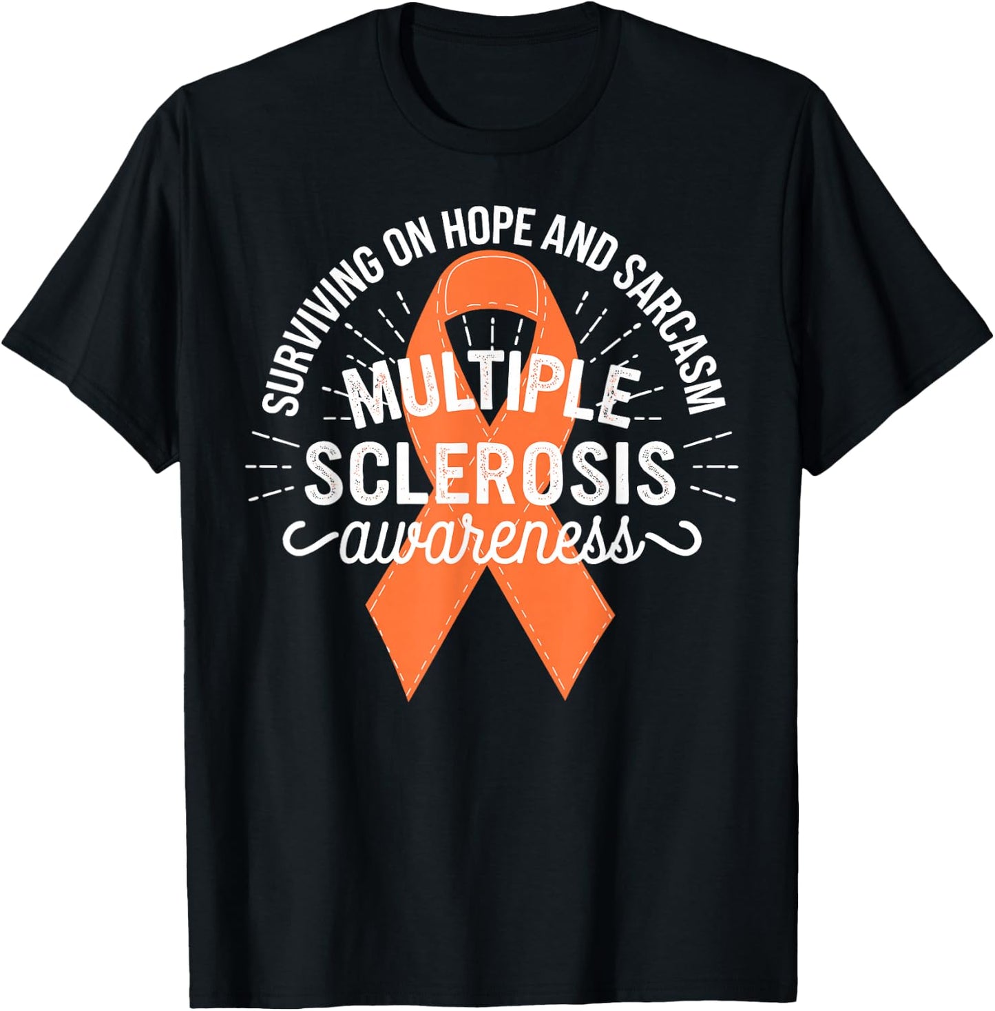Orange Multiple Sclerosis Support T-Shirt - T-Shirt | Black
