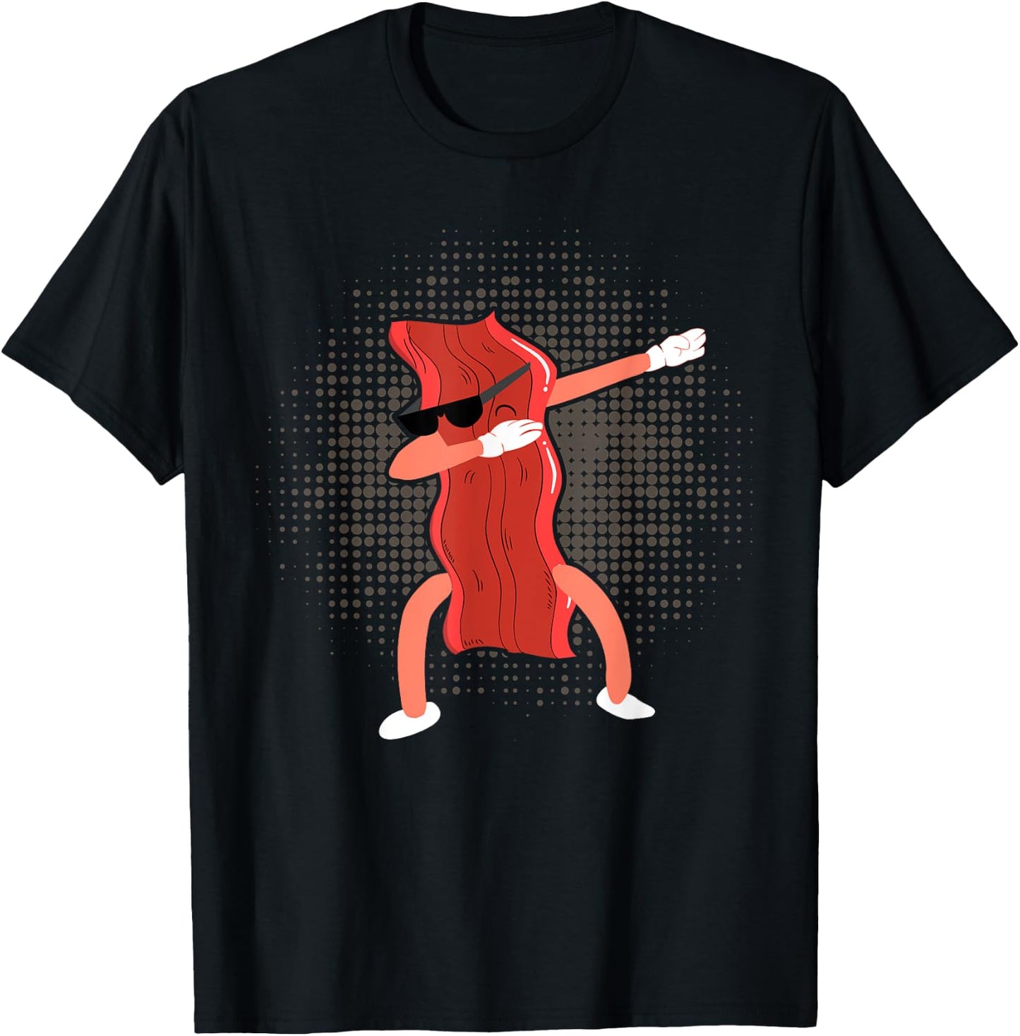 Dabbing Bacon Shirt Funny Bacon Clothing Lover Bacon T-Shirt - T-Shirt | Black