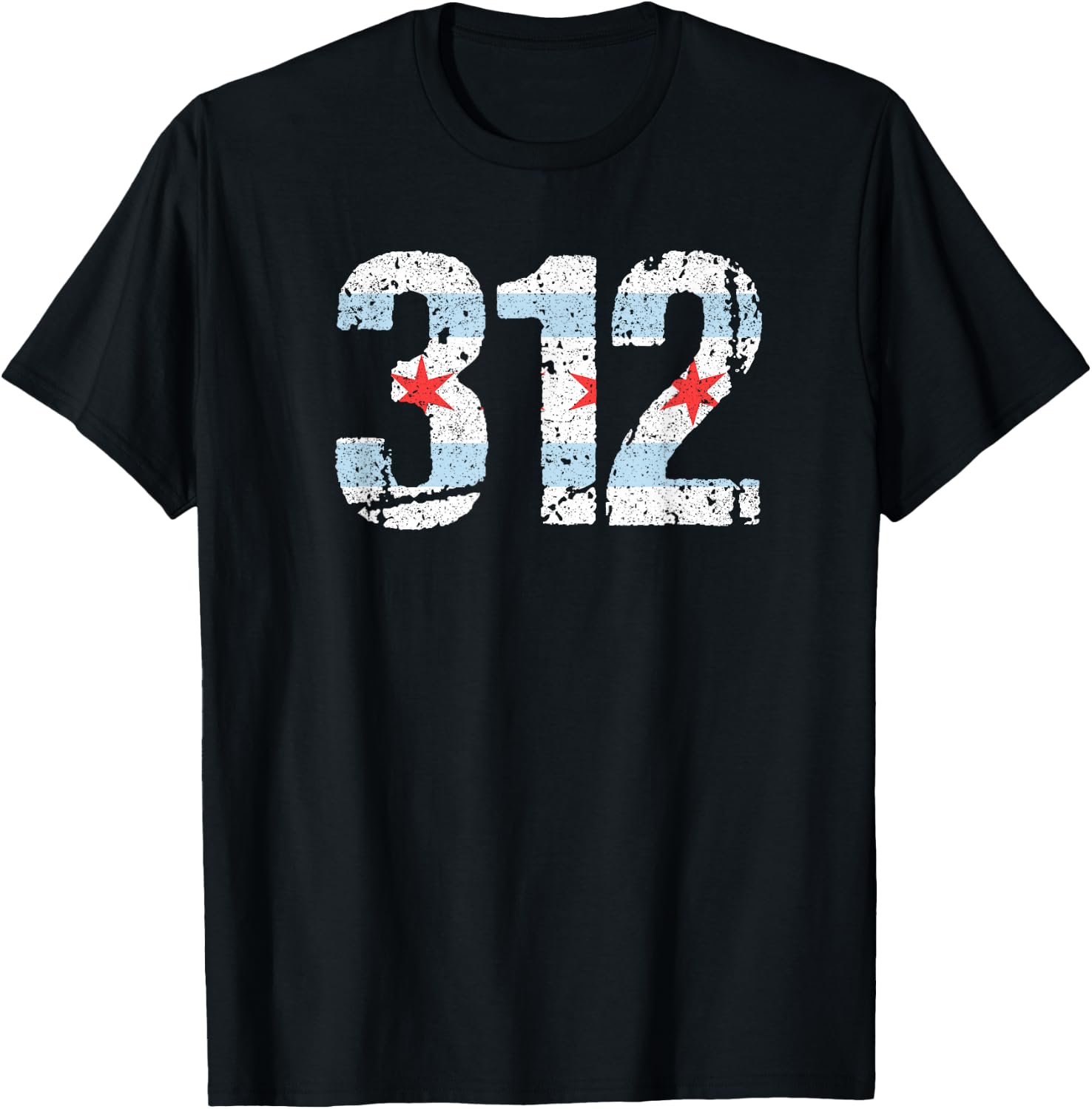 Chicago Shirt Chicago 312 Flag Area Code T Shirt City Pride T-Shirt - T-Shirt | Black