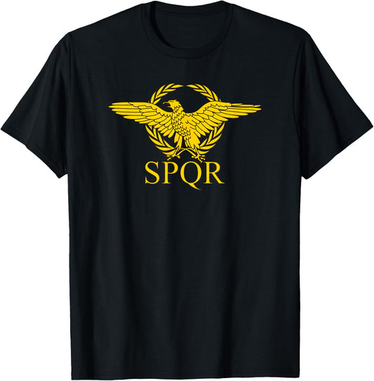 SPQR Roman Eagle and laurel wreath T-Shirt - T-Shirt | Black