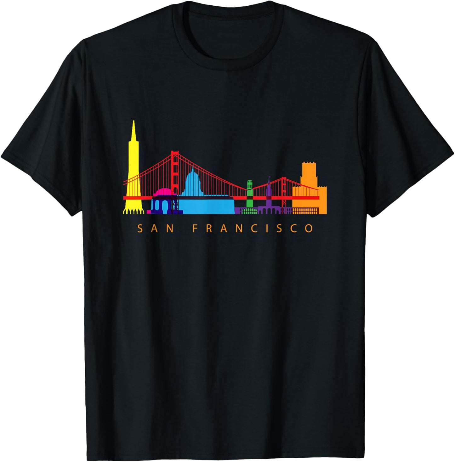 San Francisco, California, USA Skyline Souvenir T-Shirt - T-Shirt | Black