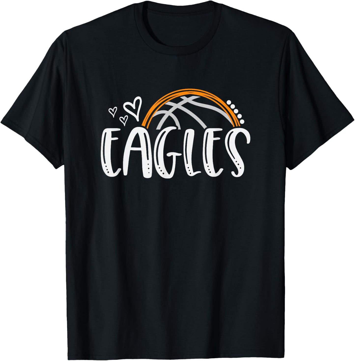 Basketball Eagles School Sports Fan Team Spirit T-Shirt - T-Shirt | Black