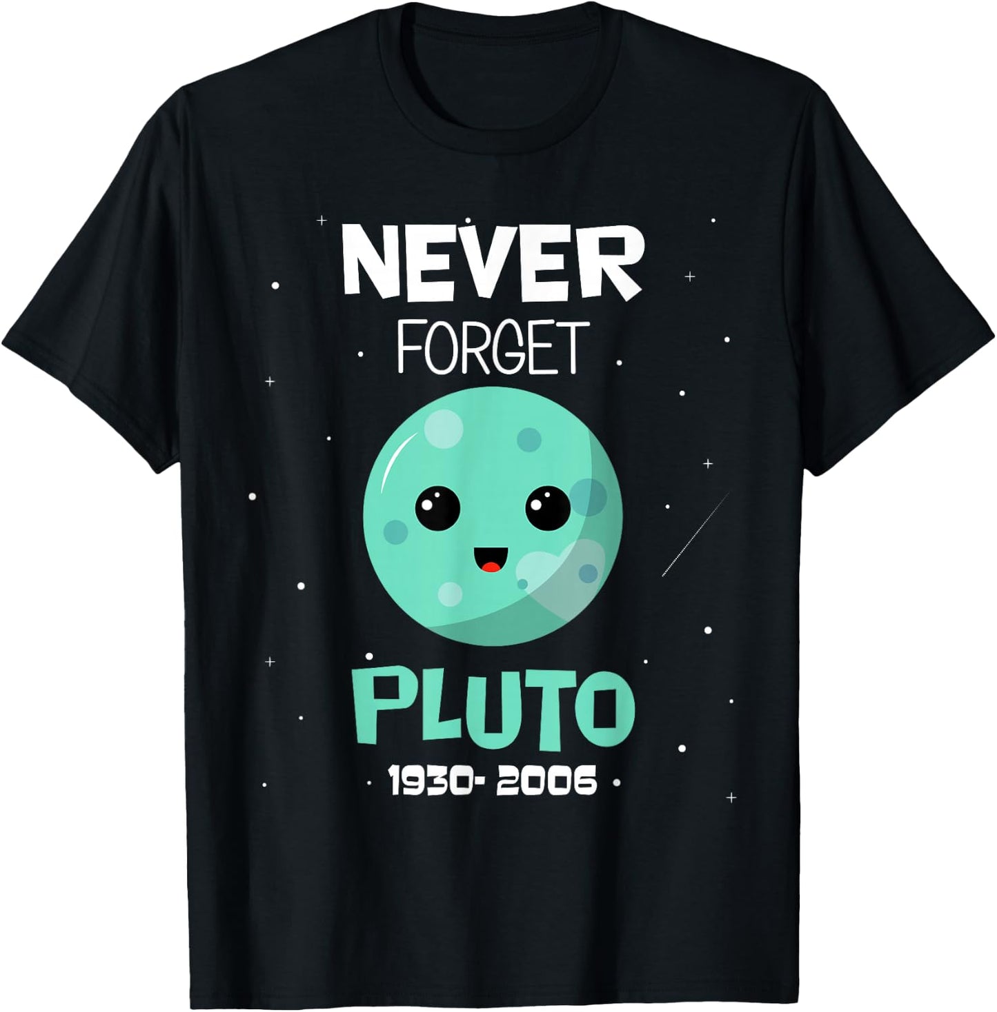 Pluto Never Forget 1930-2006 Space Science Astronomy kids T-Shirt - T-Shirt | Black