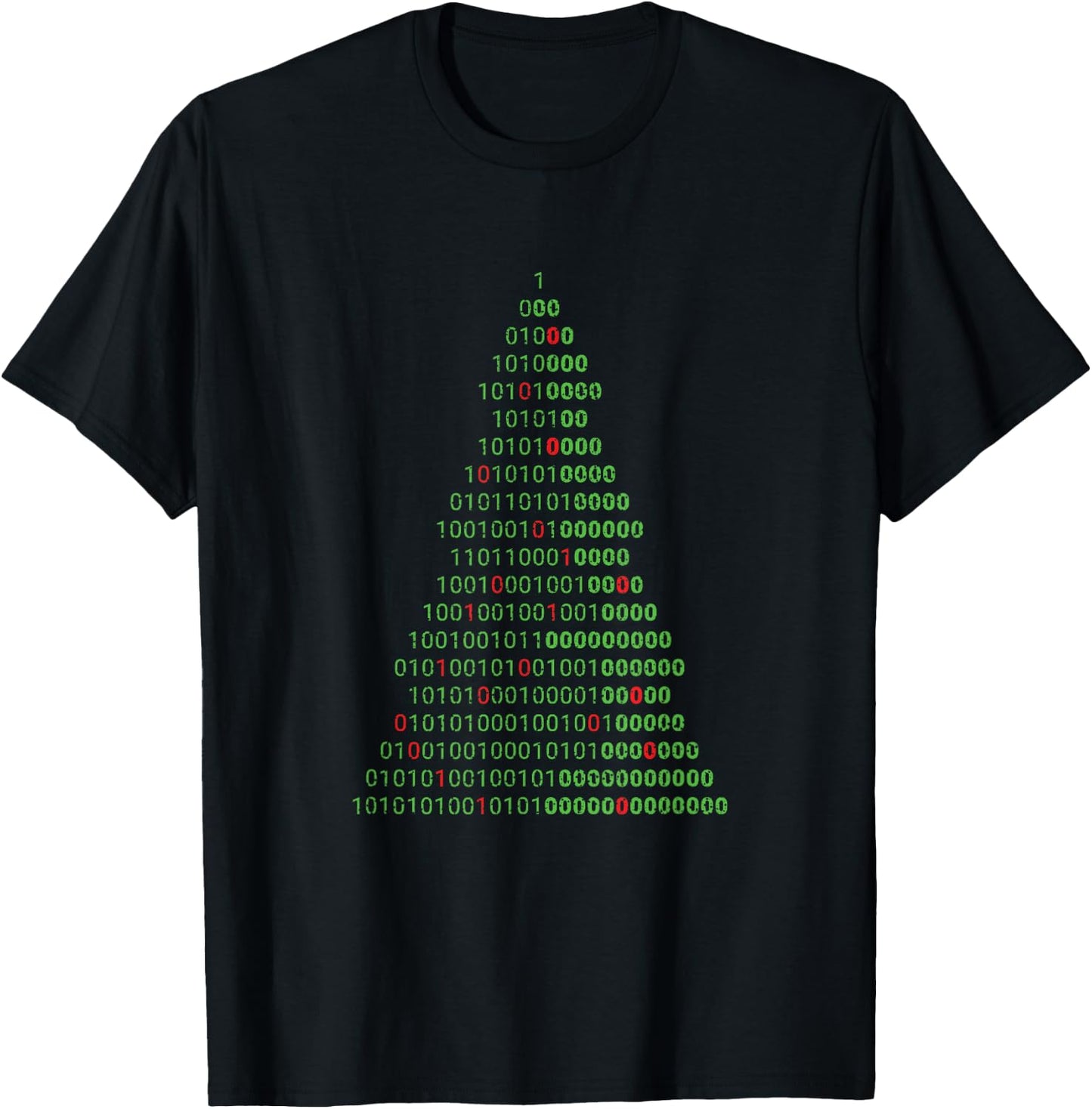 Funny Binary Christmas Tree Computer Programmers and Geek T-Shirt - T-Shirt | Black