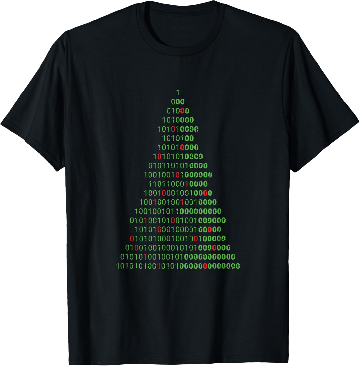 Funny Binary Christmas Tree Computer Programmers and Geek T-Shirt - T-Shirt | Black