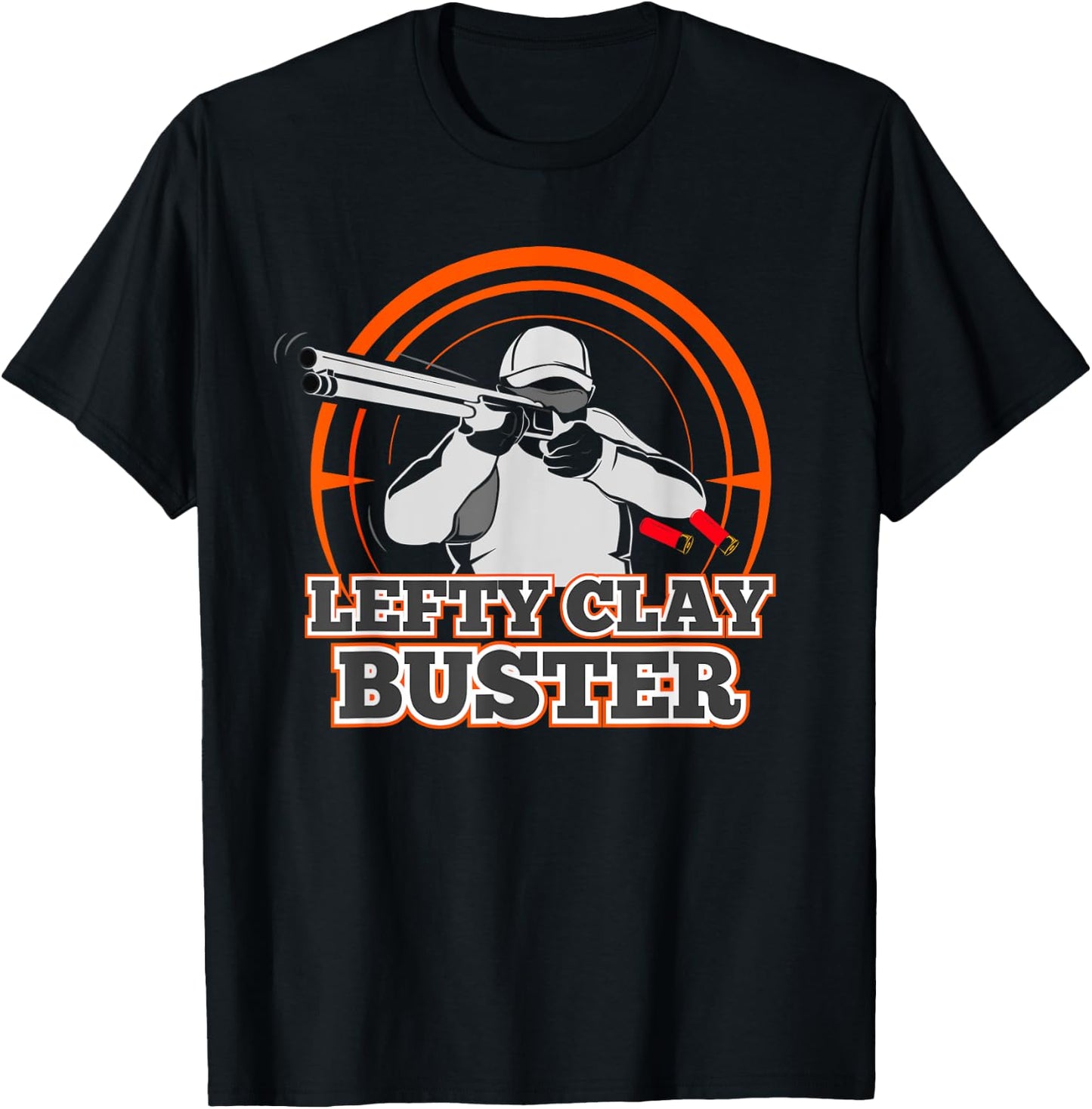 Lefty Clay Buster Skeet Shooting T Shirt Trap Shotgun Gift T-Shirt - T-Shirt | Black