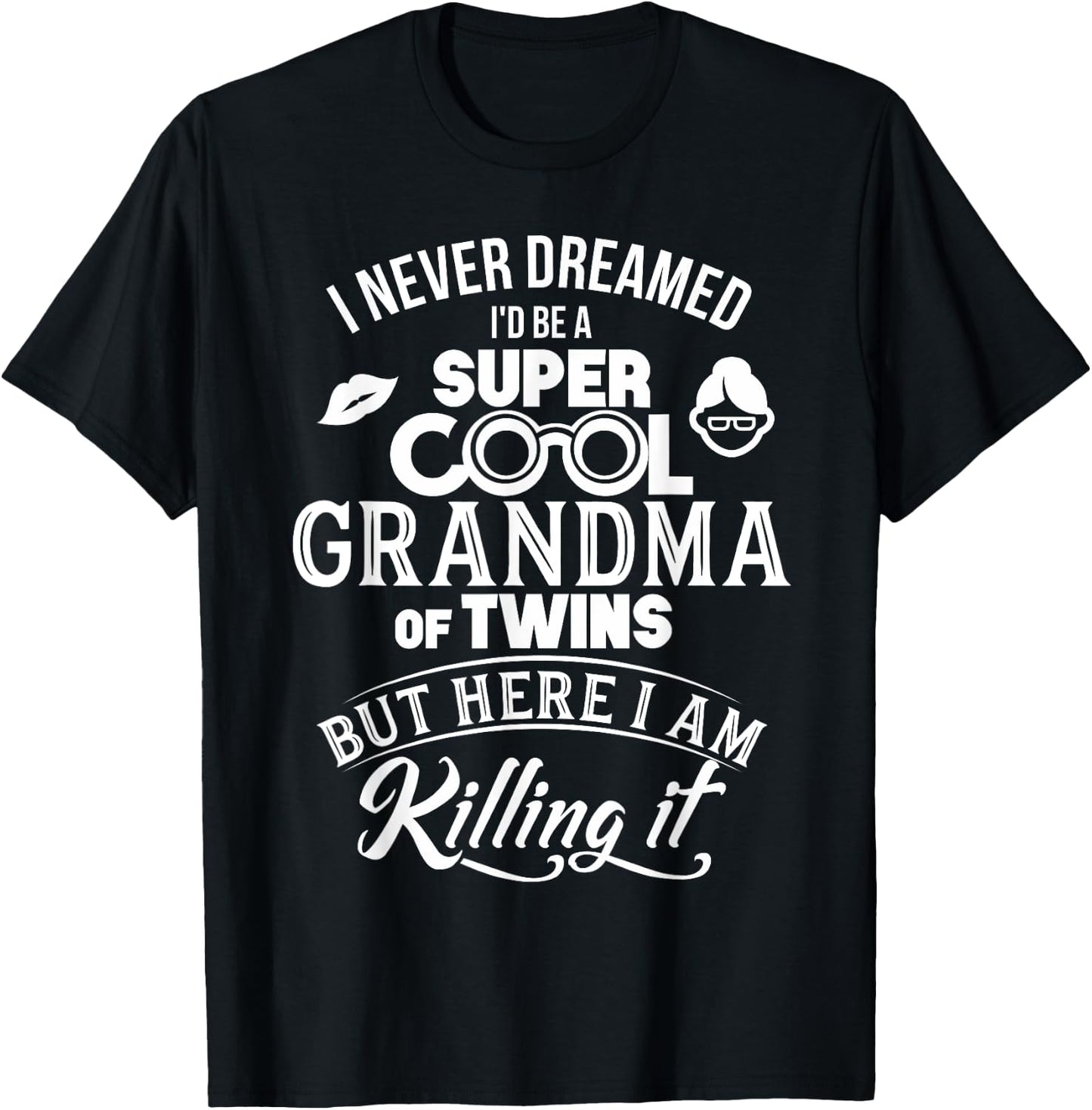 Super Cool Grandma Of Twins Mothers Day Shirt Gifts T-Shirt - T-Shirt | Black