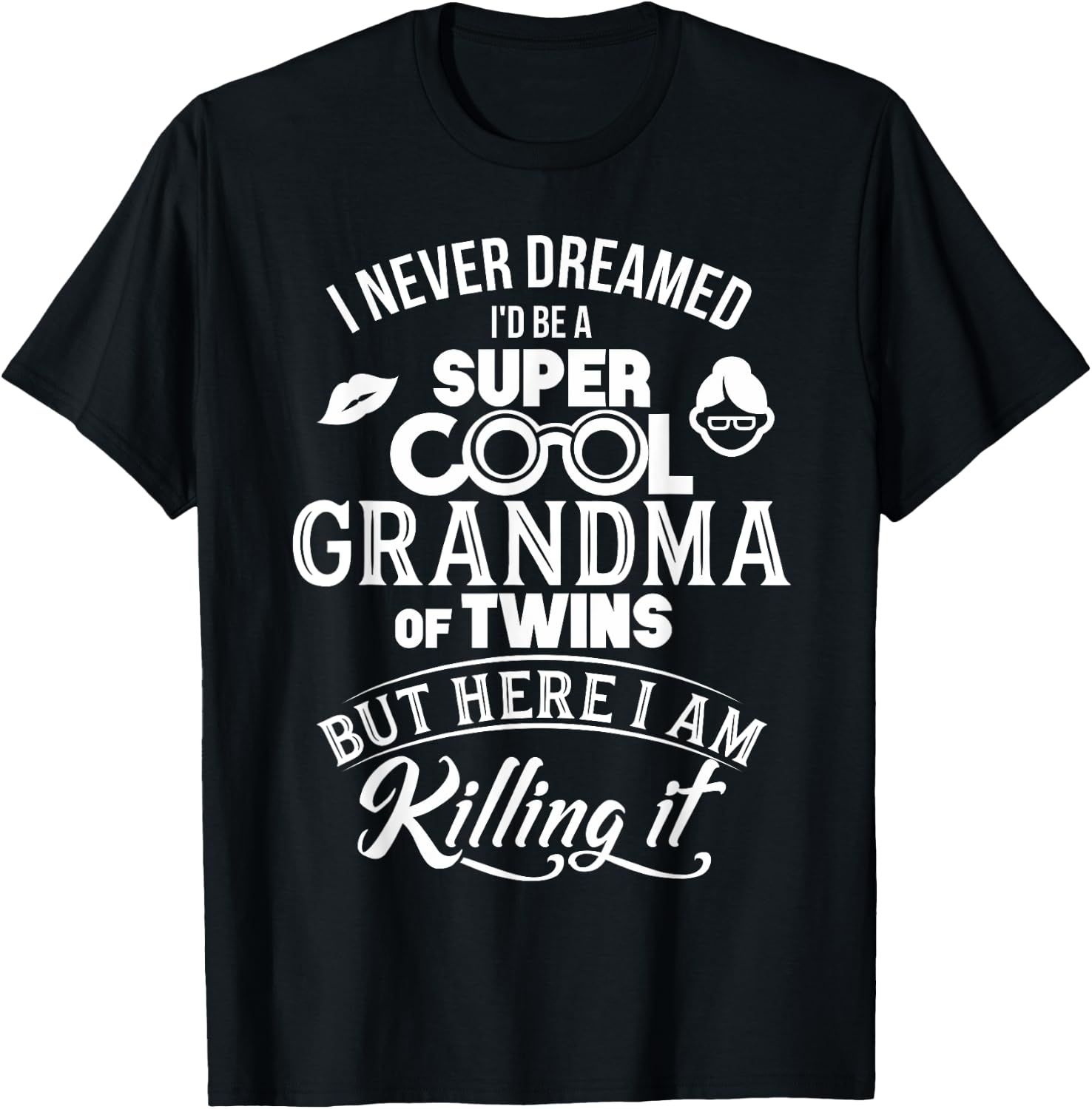 Super Cool Grandma Of Twins Mothers Day Shirt Gifts T-Shirt - T-Shirt | Black
