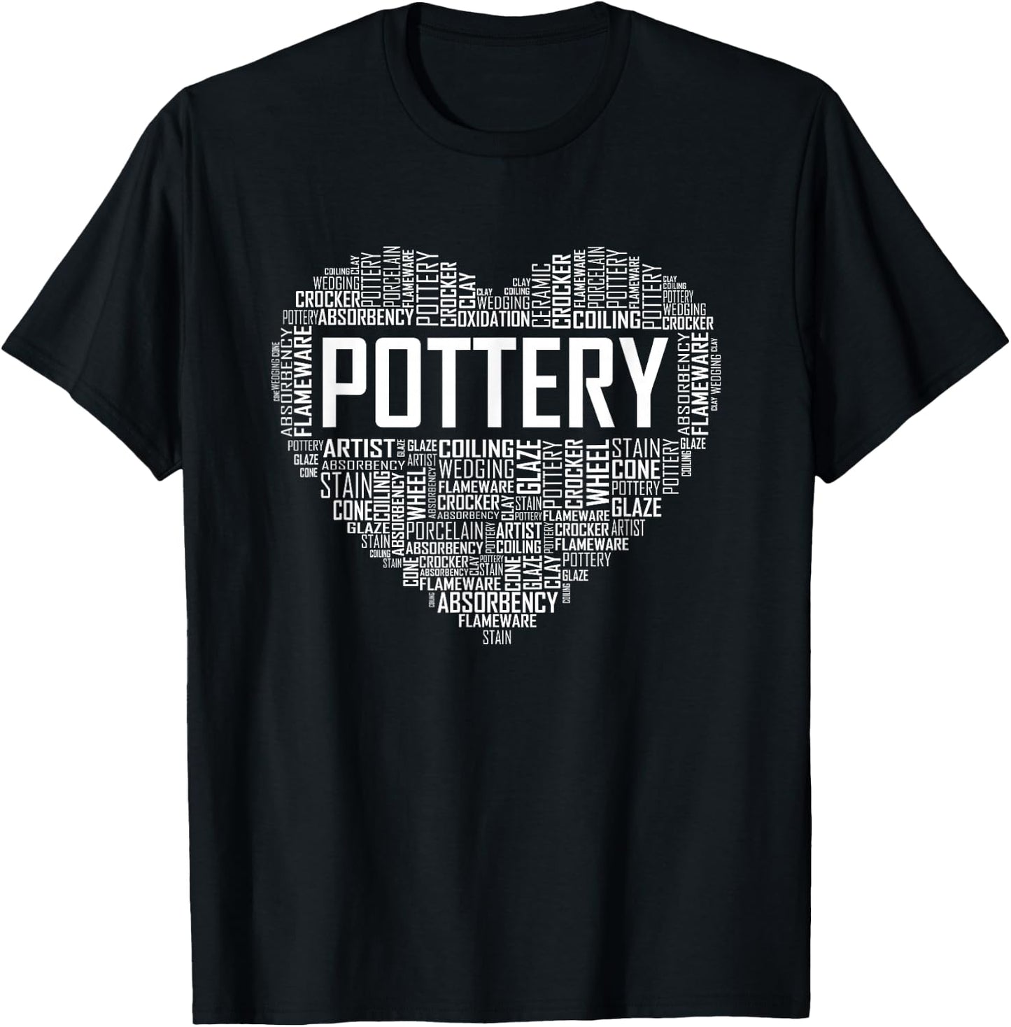 Proud Clay Pottery Heart for Ceramic Artists T-Shirt - T-Shirt | Black
