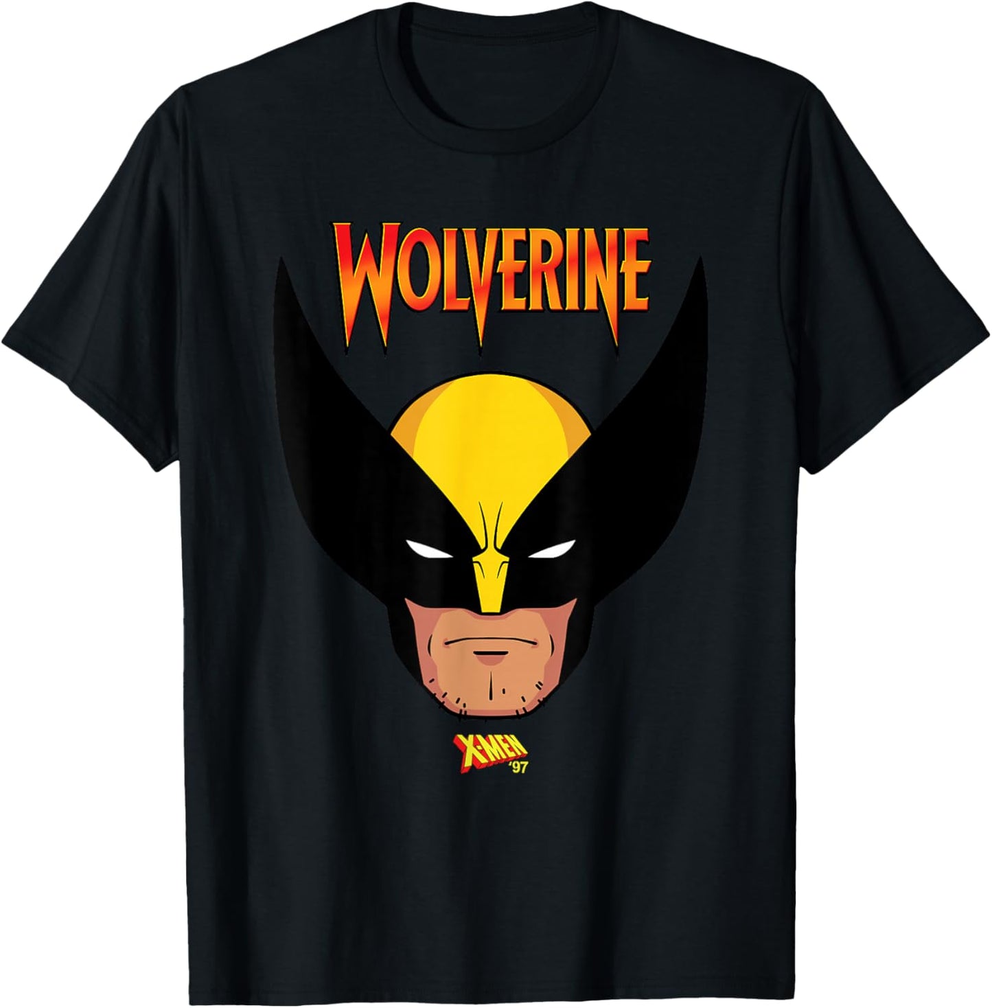 Marvel X-Men '97 Wolverine Logan Mutant Hero Big Face T-Shirt - T-Shirt | Black
