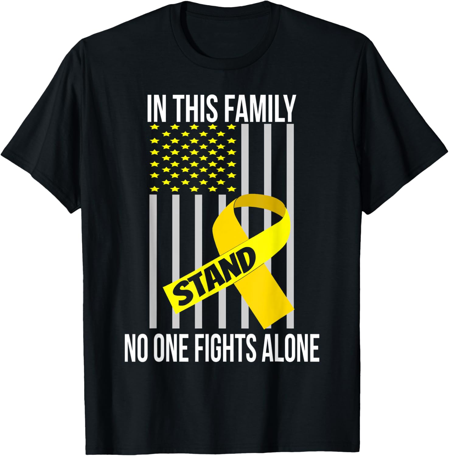 USA Flag Spina Bifida Ribbon Spina Bifida Awareness T-Shirt - T-Shirt | Black
