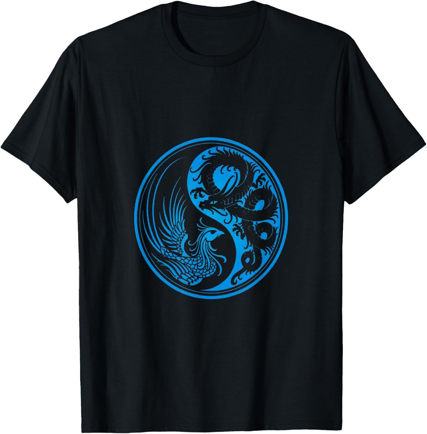 Dragon Phoenix Ying Yang T-Shirt - T-Shirt | Black