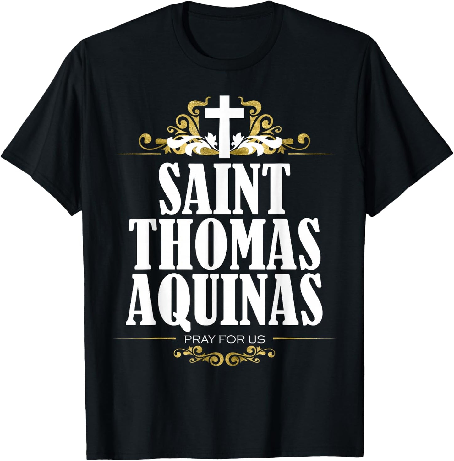 St. Thomas Aquinas Philosophy Catholic Theology Saint T-Shirt - T-Shirt | Black