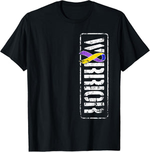 Bladder Cancer Awareness - Military Warrior Ribbon T-Shirt - T-Shirt | Black