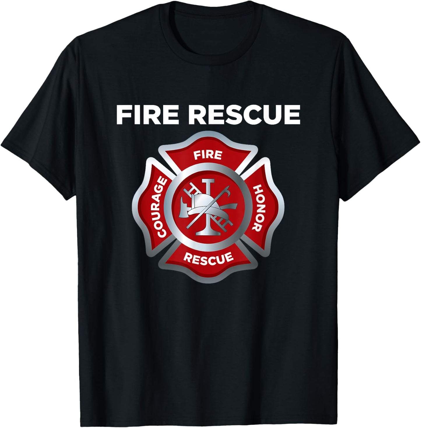 Firefighter EMS Fire Rescue T-Shirt - T-Shirt | Black