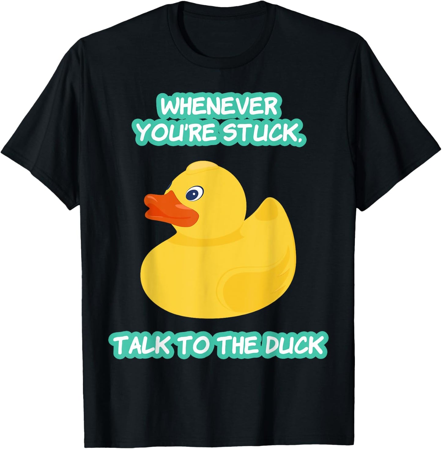 Funny Programmer Talk To The Duck T-Shirt - T-Shirt | Black