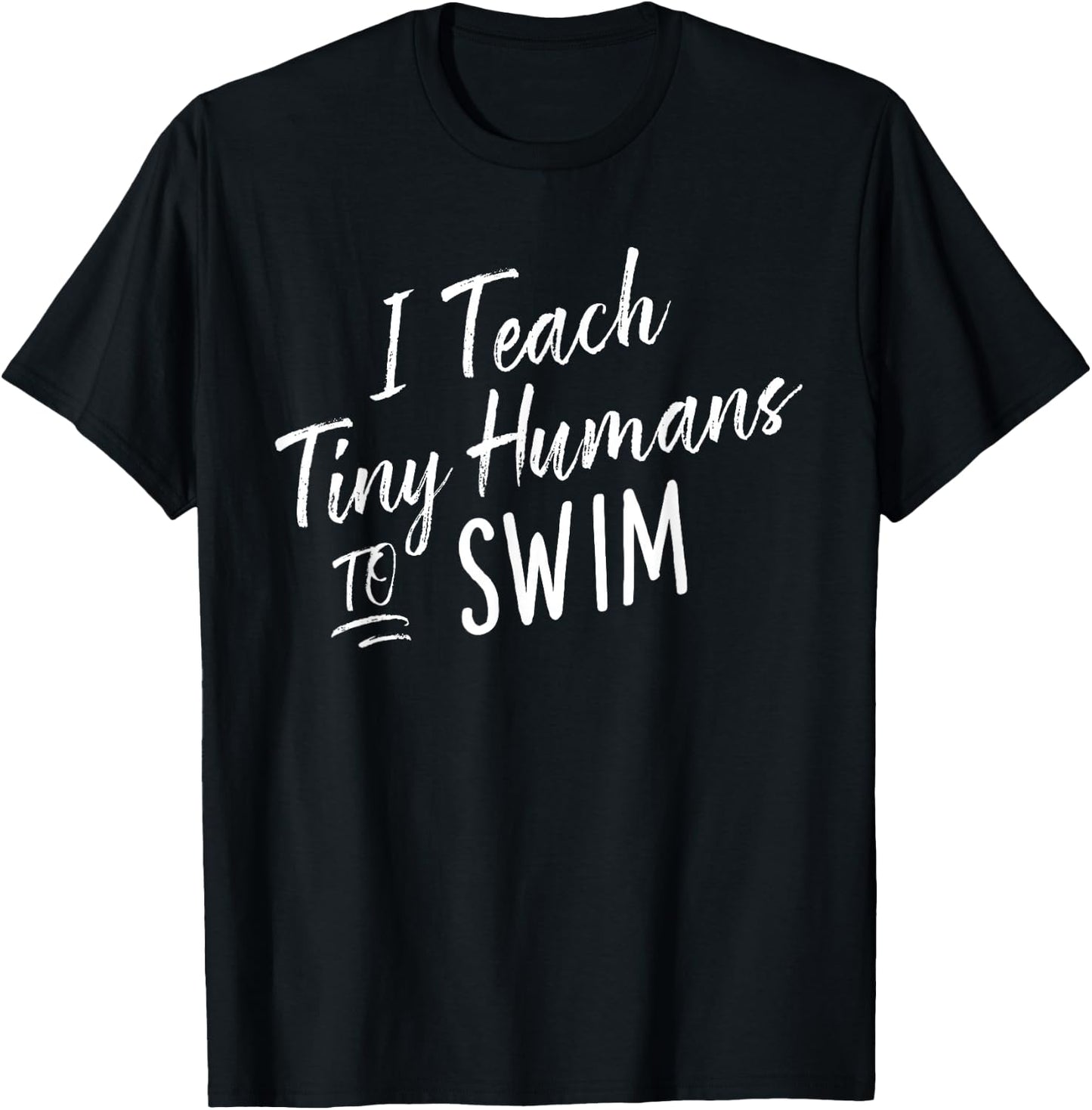 Cute Funny Swim Coach Tiny Humans Swimming Instructor T-Shirt - T-Shirt | Black