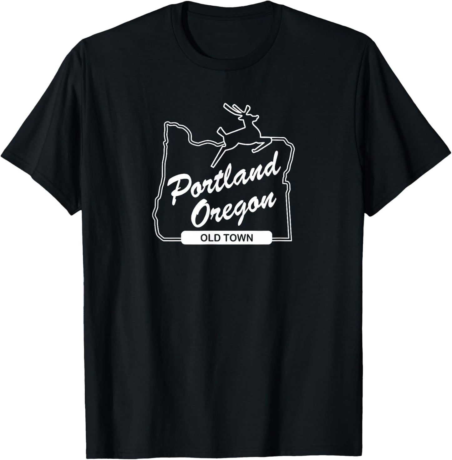 PDX Portland Oregon Sign: Old Town - Portland Oregon T-Shirt - T-Shirt | Black