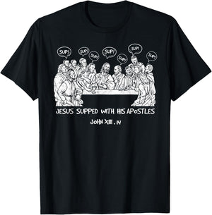 Funny Jesus with Apostles Christian Joke Religious Humor T-Shirt - T-Shirt | Black