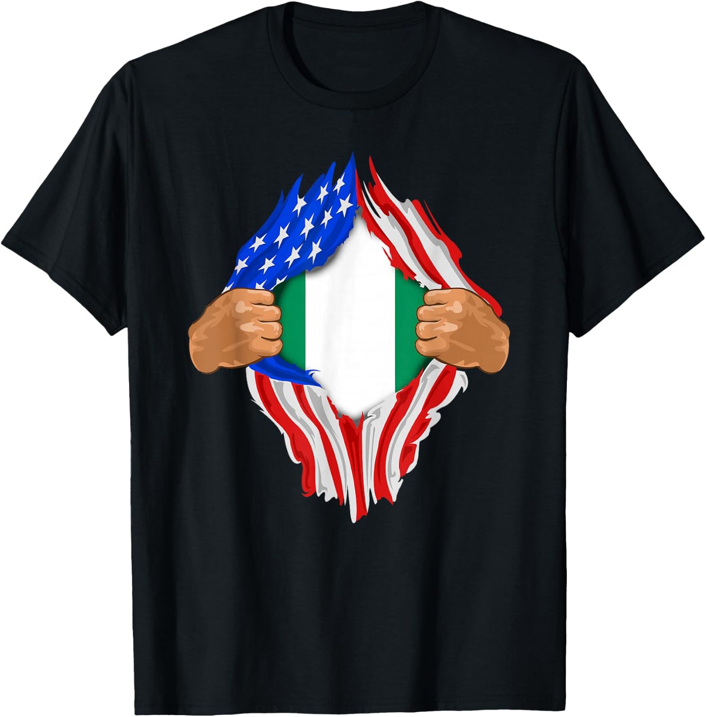 Nigerian Blood Inside Me | Nigeria Flag Gift T-Shirt - T-Shirt | Black