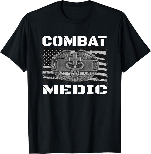 US ARMY Combat Medic , Perfect Veteran Medical Military T-Shirt - T-Shirt | Black