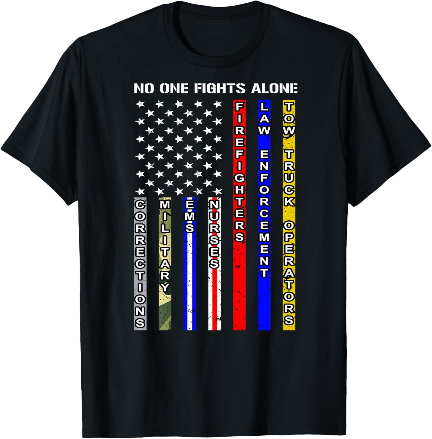 No One Fights Alone Shirt T-Shirt - T-Shirt | Black