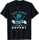 Eat Sleep Hockey Repeat Funny Hockey Player Athlete T-Shirt - T-Shirt | Black