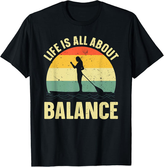 Paddleboard Art Women Paddleboarding Paddle Board T-Shirt - T-Shirt | Black