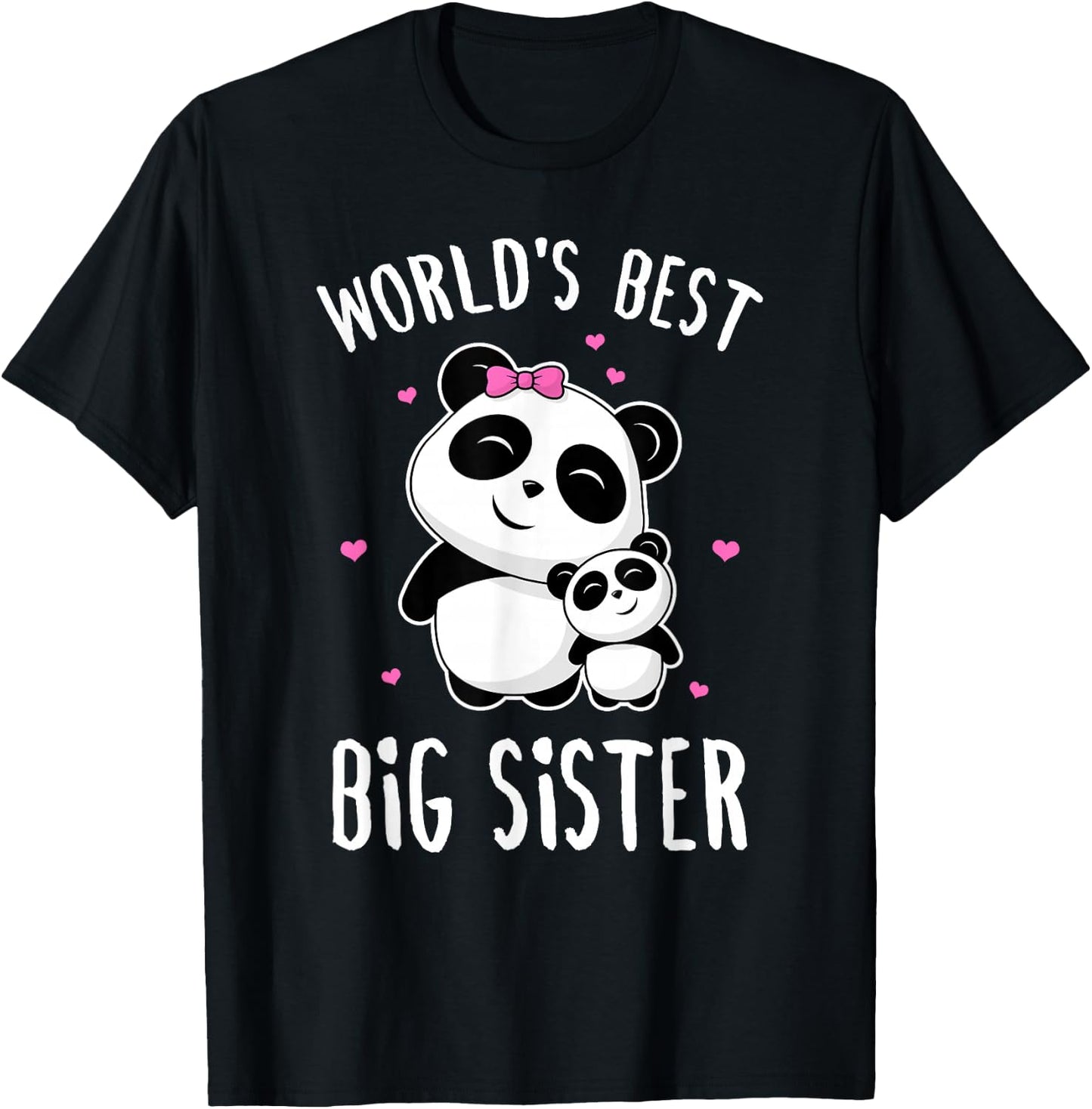 World's Best Big Sister - Cute Pandas Panda Siblings Gift T-Shirt - T-Shirt | Black