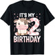 Kids It's My 2nd Birthday Cow - Cute Cow 2 Years Old Birthday T-Shirt - T-Shirt | Black