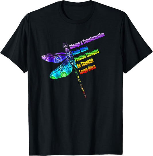 Motivational Inspiration Gift Dragonfly T-Shirt - T-Shirt | Black
