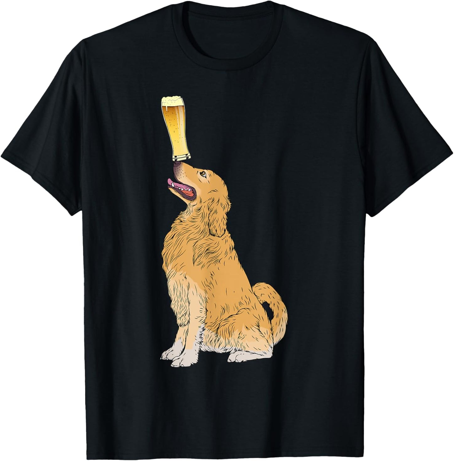 Golden Retriever Beer Lovers Shirt Craft Beer T-Shirt - T-Shirt | Black