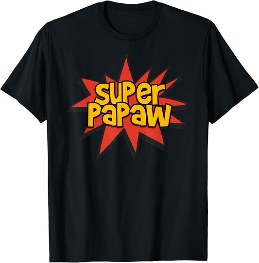 Super Grandfather Comic Book Hero - Super Papaw T-Shirt - T-Shirt | Black