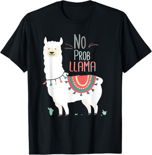 No Prob llama Shirt, No Problama Funny Lama Lamaste T-Shirt - T-Shirt | Black