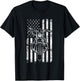 American Motorcycle Patriotic US Flag Cool Biker Girls Kids Men T-Shirt - T-Shirt | Black