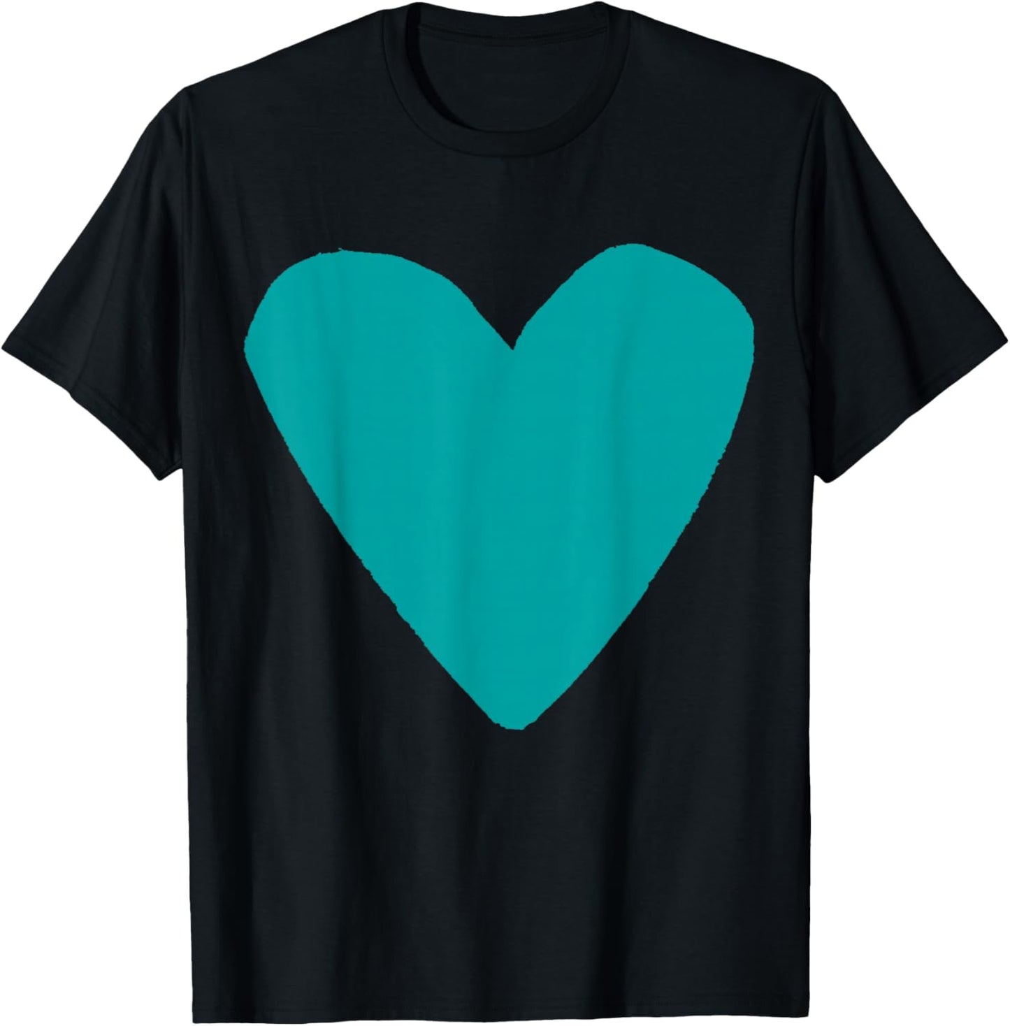 Blue-Green Heart T-Shirt - T-Shirt | Black