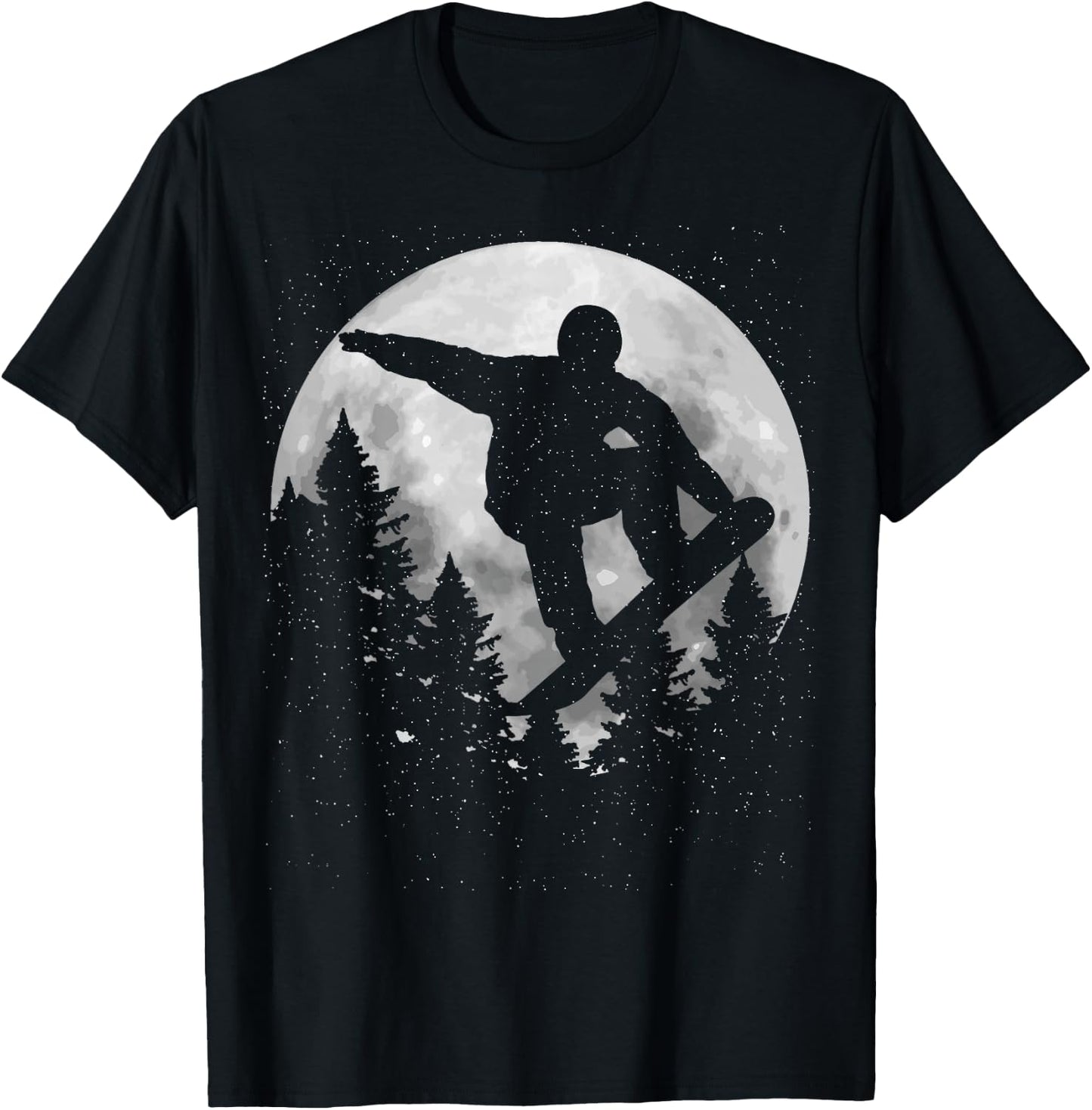 Snowboard Moon Snowboarding Winter Sports Snowboarder Gift T-Shirt - T-Shirt | Black