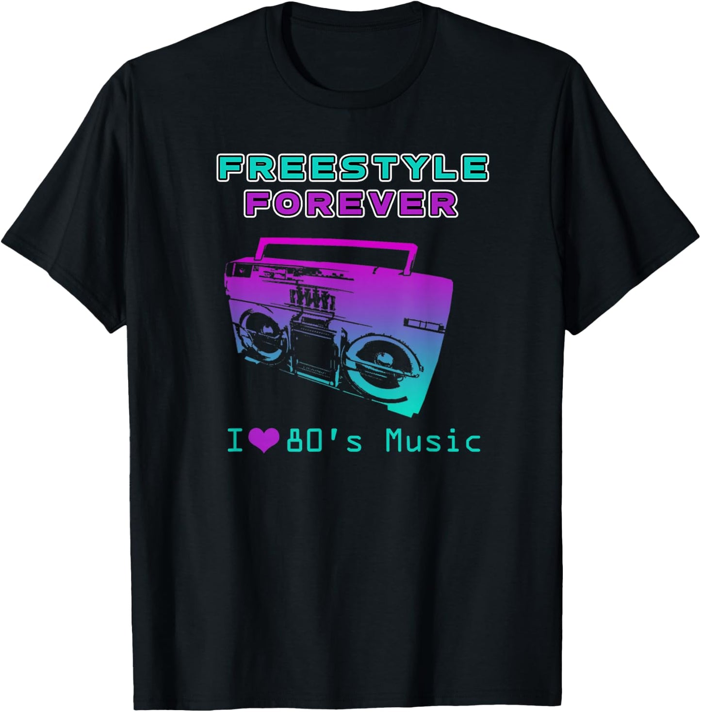 80's Freestyle Music I Love The Eighties T-Shirt - T-Shirt | Black
