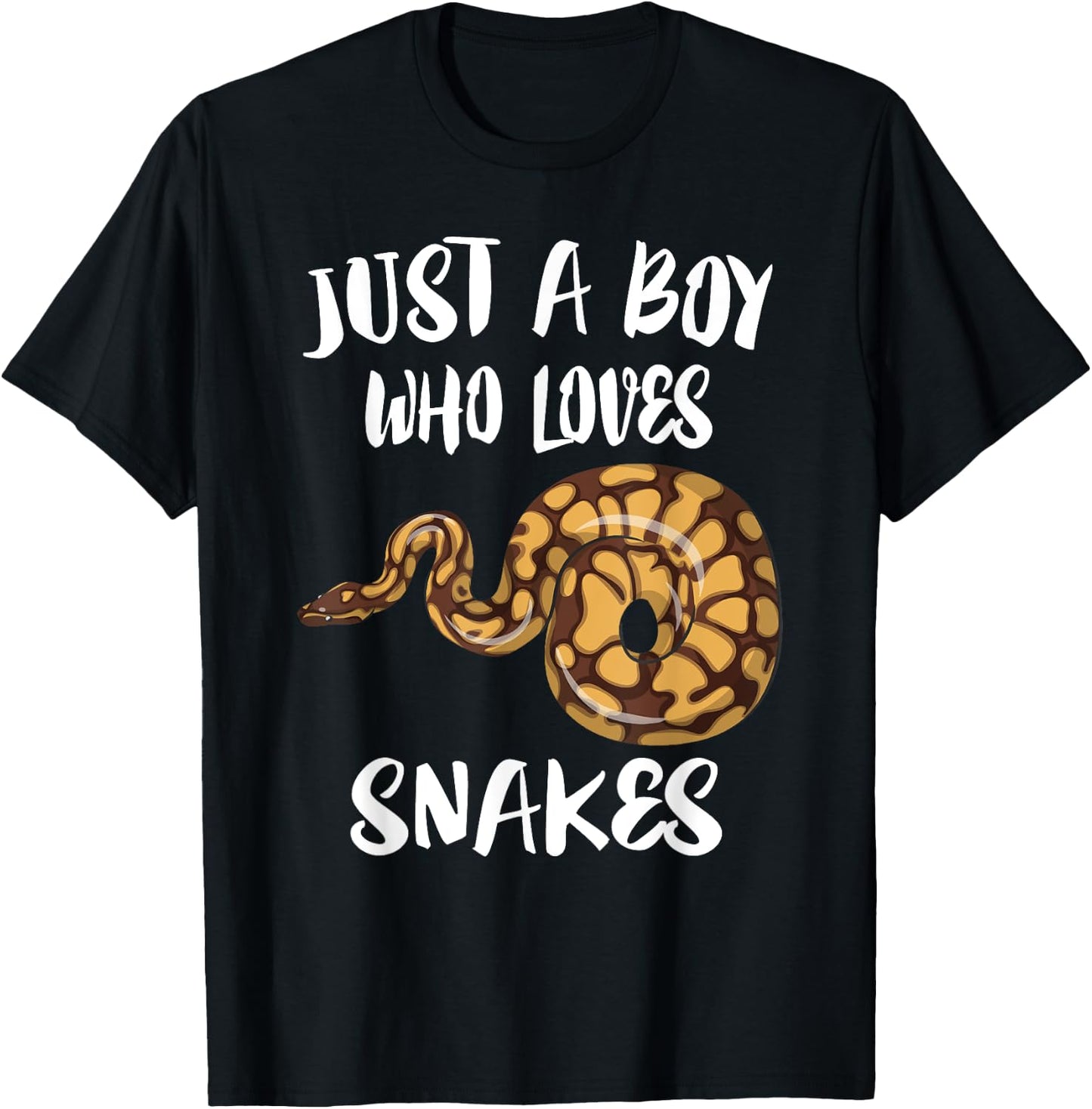 Just A Boy Who Loves Snakes Animal T-Shirt - T-Shirt | Black
