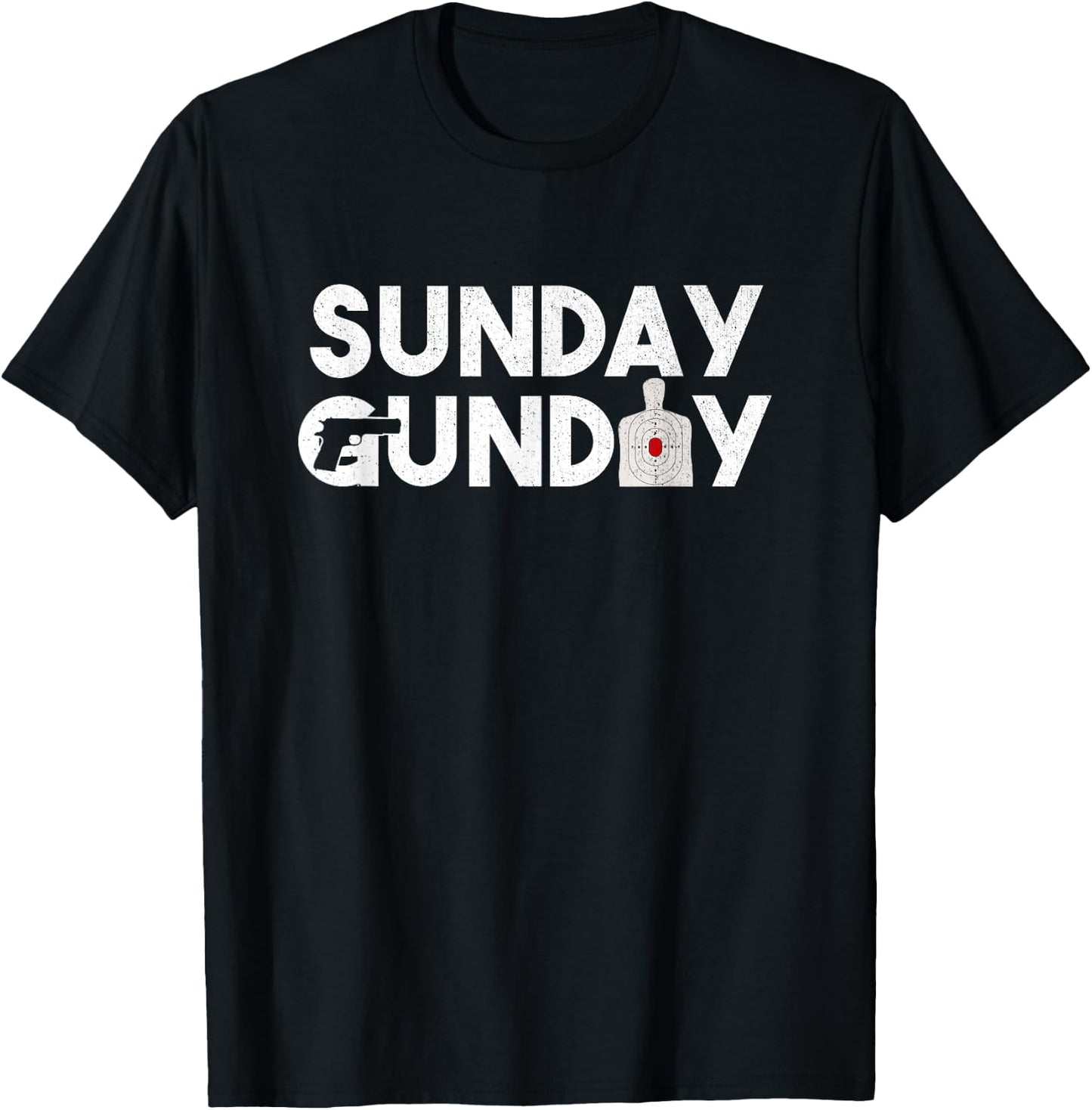 Sunday Gunday T Shirt Pro Gun Shooting Slogan Gifts T-Shirt - T-Shirt | Black