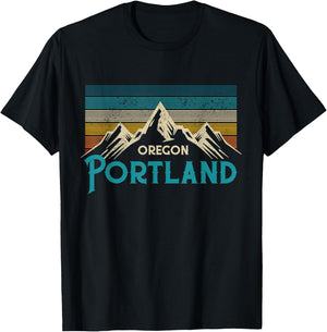 Portland Oregon Vintage Souvenir T-Shirt - T-Shirt | Black