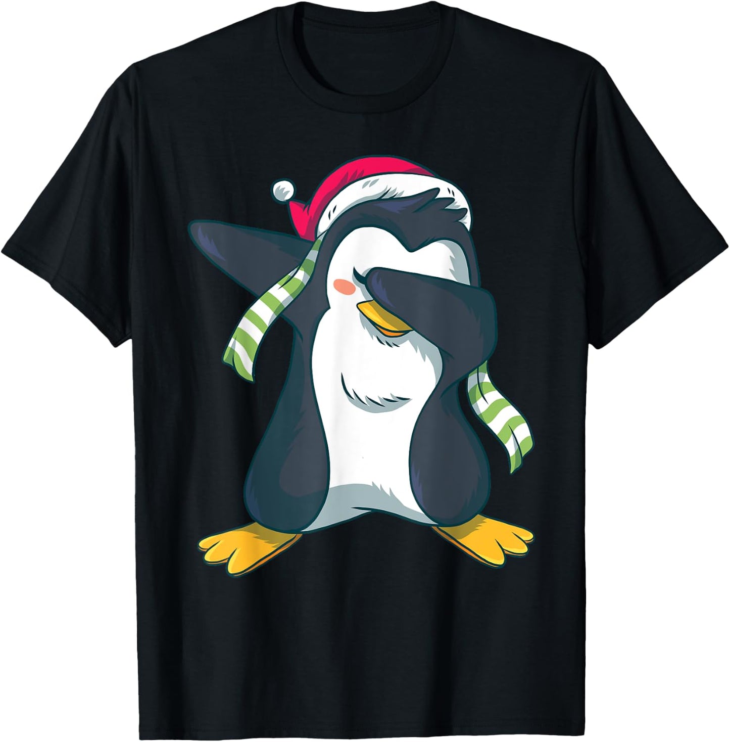 Christmas Pajama Penguin Dabbing Shirt Funny Family Pajamas T-Shirt - T-Shirt | Black