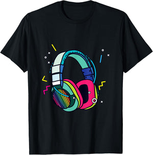 Music Sound Headphones DJ Funny Gift Disk Jockey T-Shirt - T-Shirt | Black